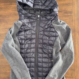 The North Face Thermoball Hybrid Jacket Charcoal Puffer Quilted Hiking Sz Small